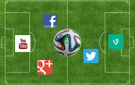 FOOTBALL AND SOCIAL MEDIA CONCEPT